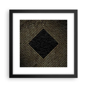 Poster in einem schwarzem Rahmen - Geometrie im glamourösen Stil - 30x30 cm