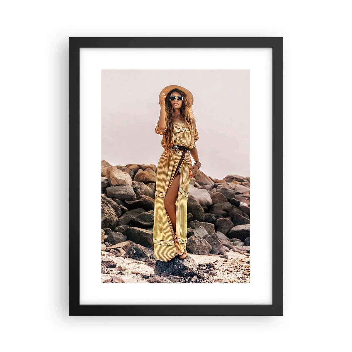 Poster in einem schwarzem Rahmen - Die Magie der Steine - 30x40 cm