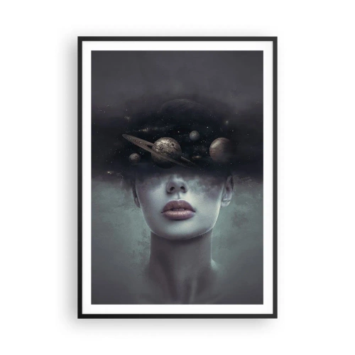 Poster in einem schwarzem Rahmen - Und die Planeten spielen verrückt ... - 70x100 cm