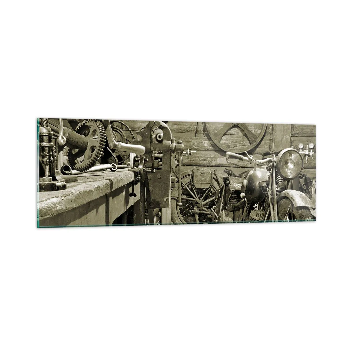 Glasbild - Bild auf glas - Im Schuppen von Onkel Władek - 90x30 cm