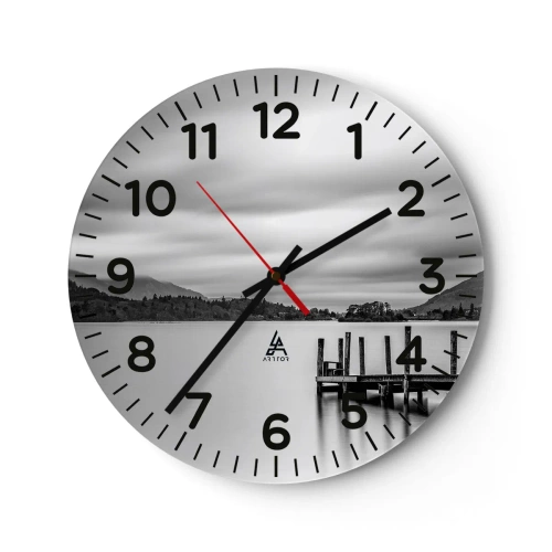 Wanduhr - Glasuhr - Milde und Kraft - 40x40 cm