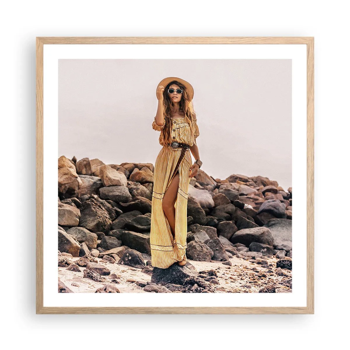 Poster in einem Rahmen aus heller Eiche - Die Magie der Steine - 60x60 cm