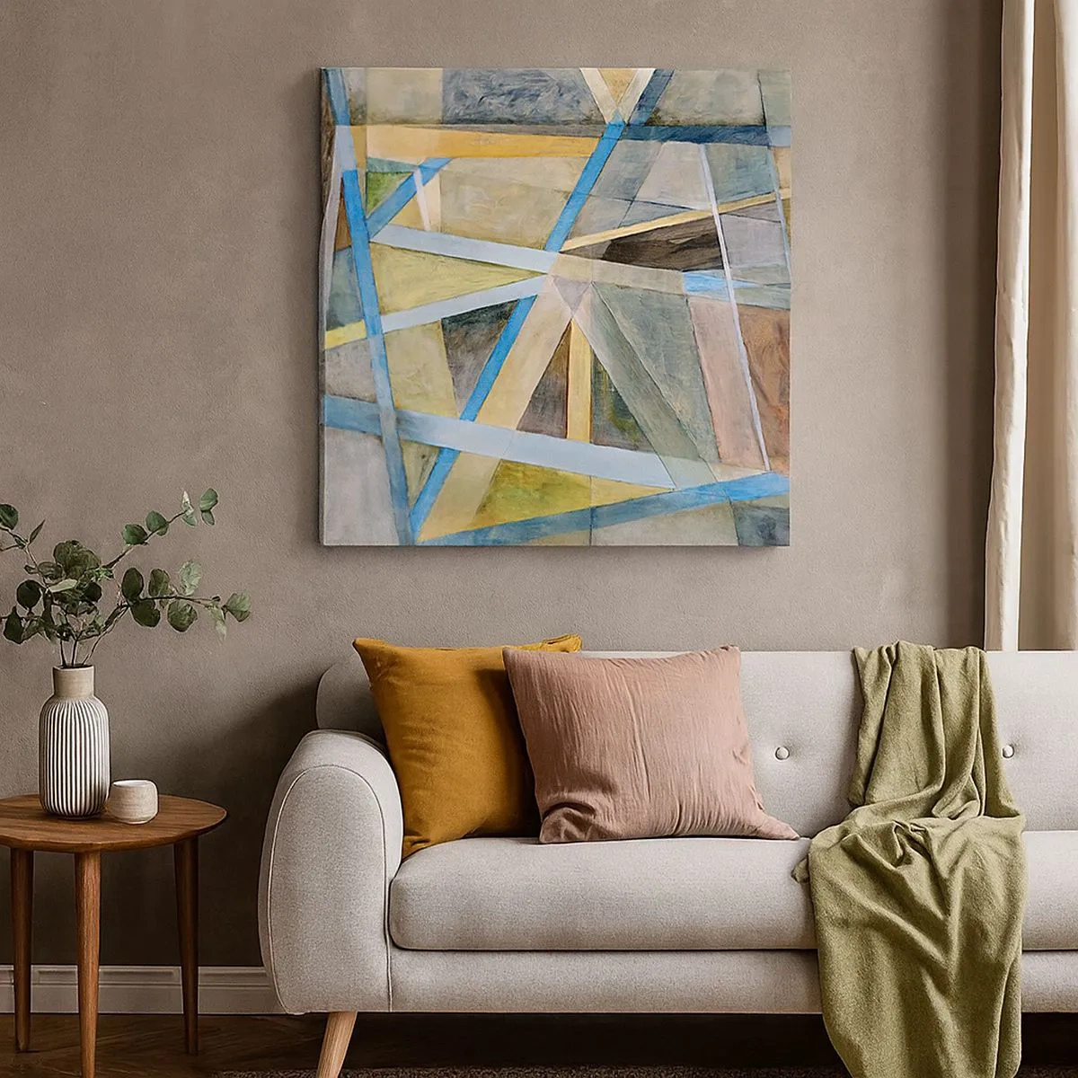 Bild auf Leinwand - Leinwandbild - Gerade oder diagonal? - 30x30 cm