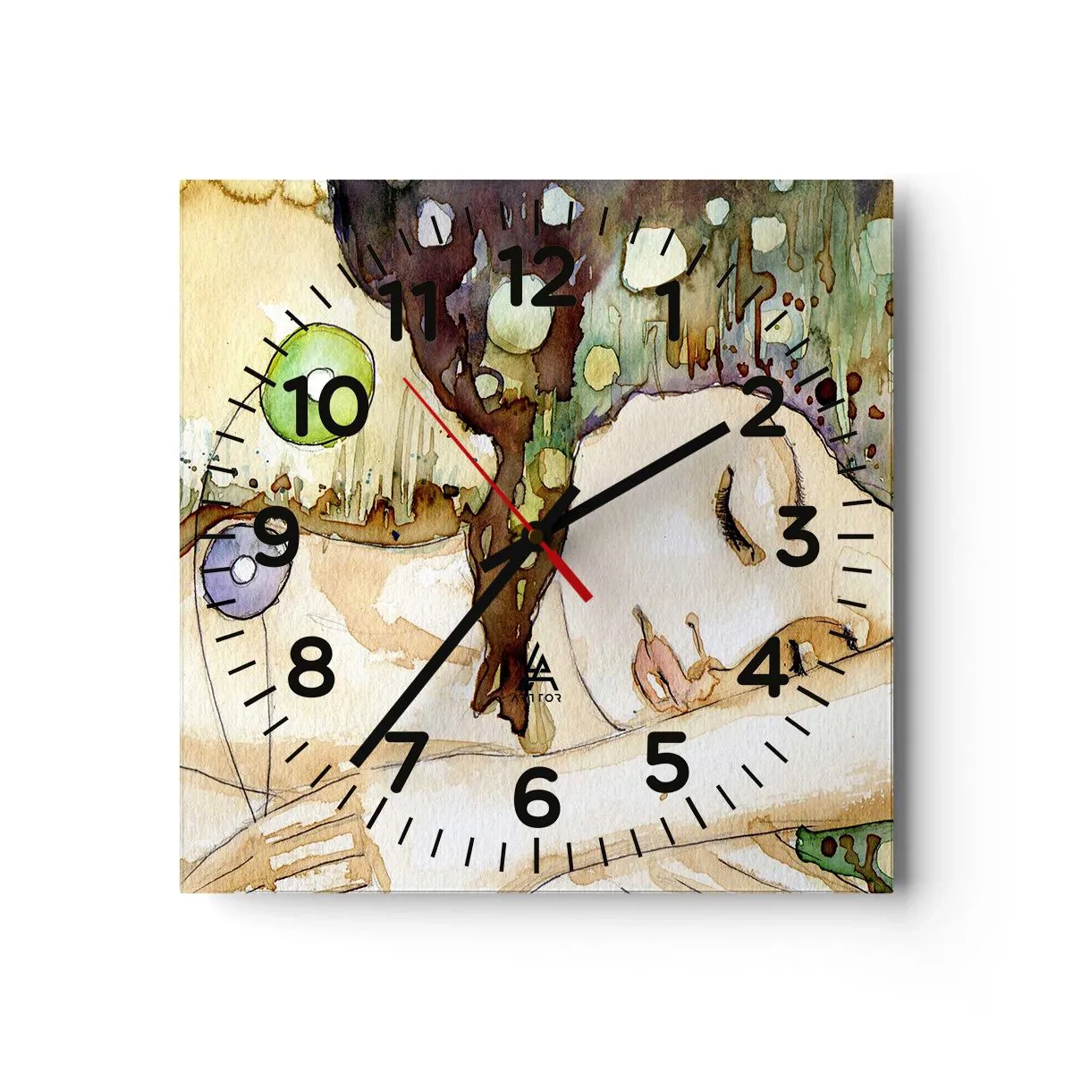 Wanduhr - Glasuhr - Ein smaragd-violetter Traum - 30x30 cm