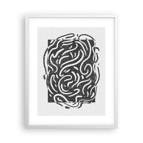Poster in einem weißen Rahmen - Abstraktion: Freudentanz - 40x50 cm