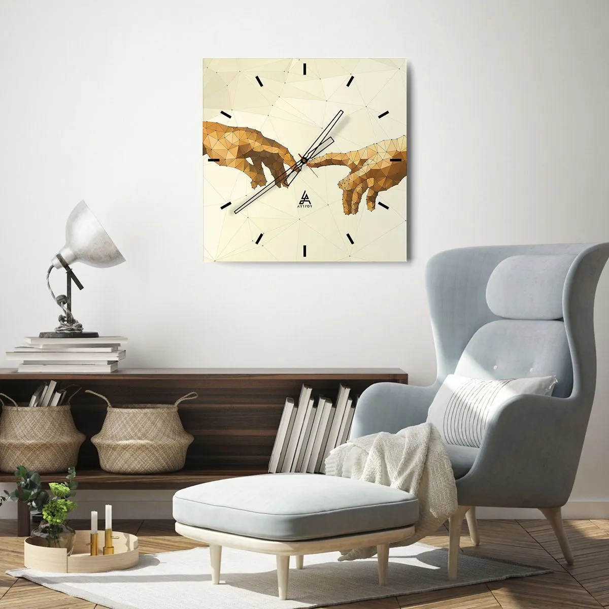 Wanduhr - Glasuhr - Göttliche Geometrie - 40x40 cm