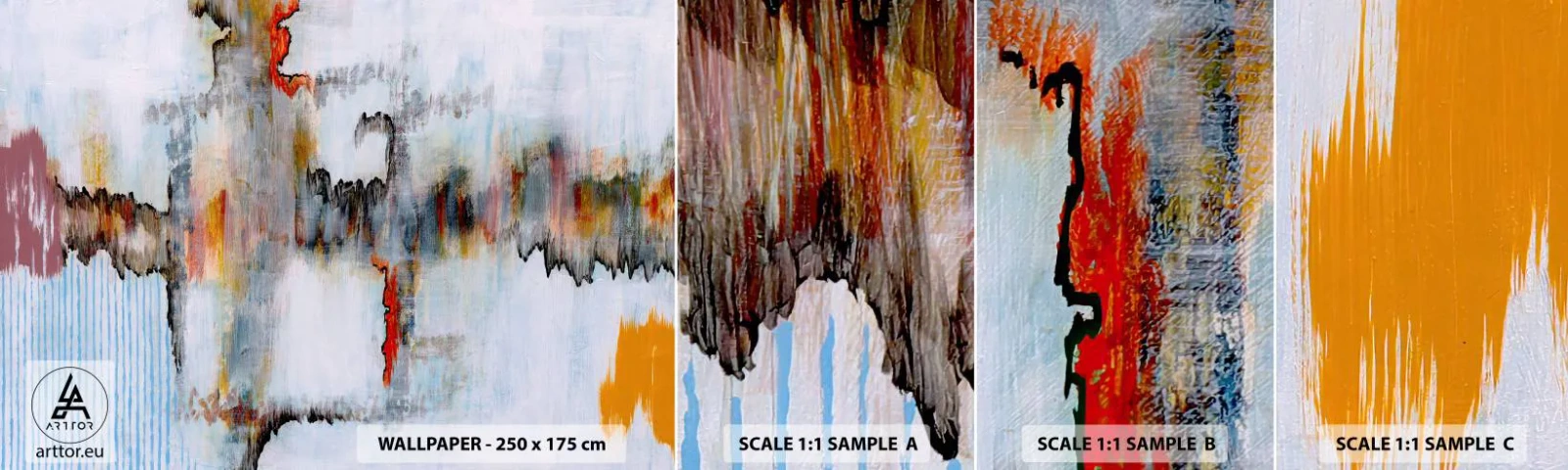 Fototapeten Muster Selbstklebend Deluxe Sticker - Ein Stock auf dem Wasser - Abstraktion, Stück, Modernes Muster - 100x30 cm