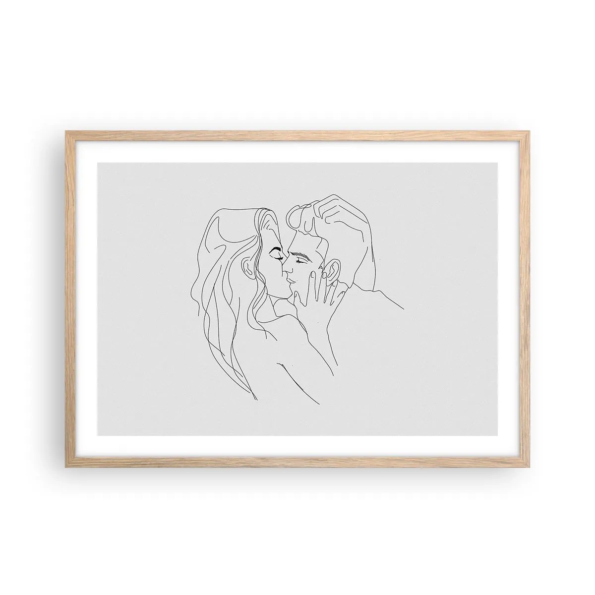 Poster in einem Rahmen aus heller Eiche - Dieselbe Linie - 70x50 cm