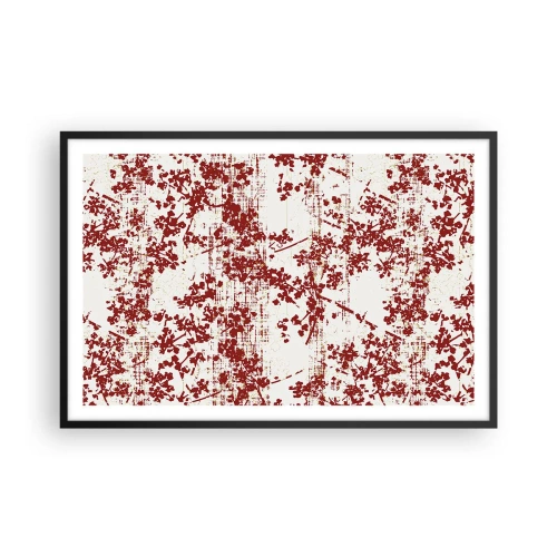 Poster in einem schwarzem Rahmen - Wie alter Perkal - 91x61 cm