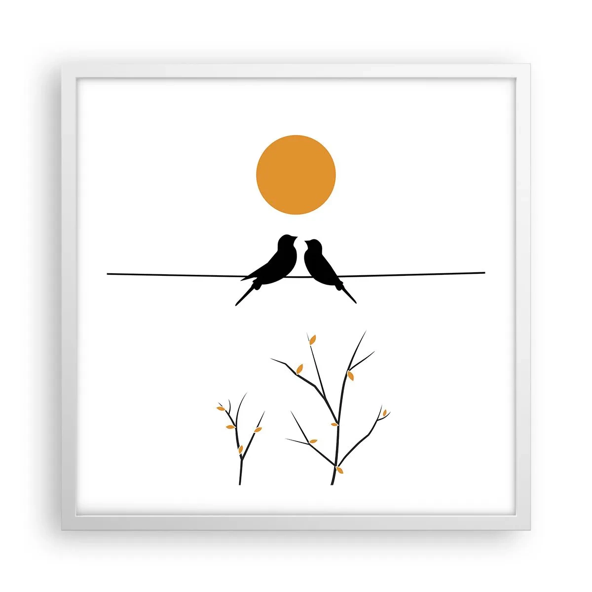 Poster in einem weißen Rahmen - Abend der Nachtigallen - 50x50 cm