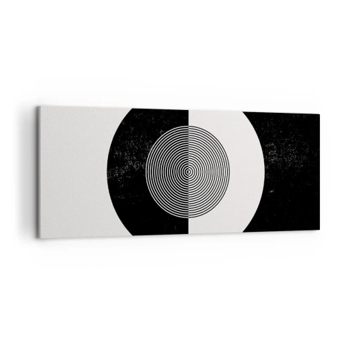 Bild auf Leinwand - Leinwandbild - Grafisches Muster in kontrastierendem Schwarz und Weiß - 120x50cm - Harmonie in Schwarz und Weiß - Moderne Wanddekoration für Wohnzimmer und Schlafzimmer ARTTOR