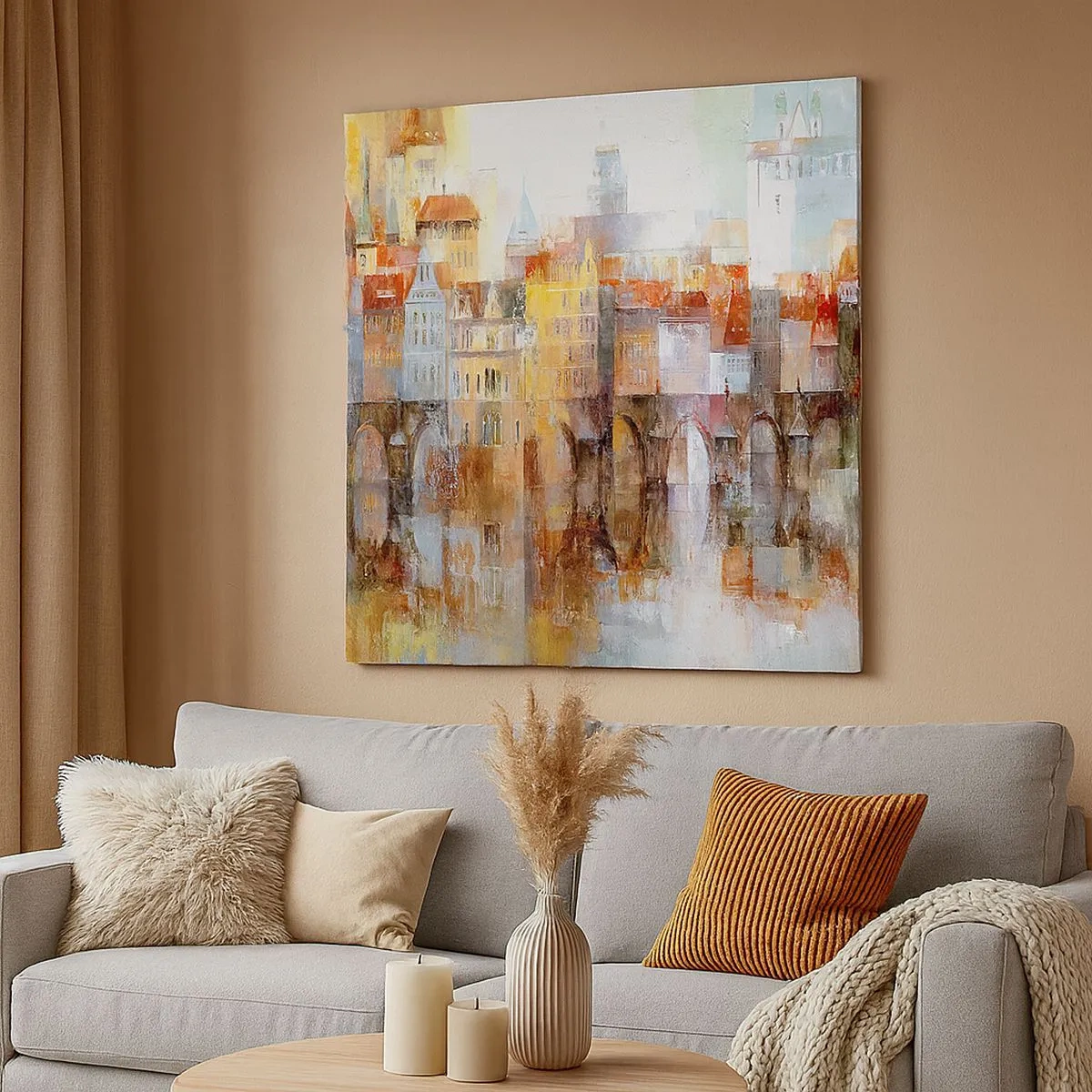 Bild auf Leinwand - Leinwandbild - Schön ist es auch unter der Brücke - 30x30 cm