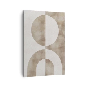 Bild auf Leinwand - Leinwandbild - Ein abstraktes Gemälde in Beigetönen mit geometrischen Formen und Symmetrie. - 70x100cm - Ähnlichkeiten und Unterschiede - Moderne Wanddekoration für Wohnzimmer und Schlafzimmer ARTTOR
