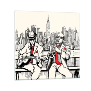 Glasbild - Bild auf glas - New Yorker Improvisation - 60x60 cm