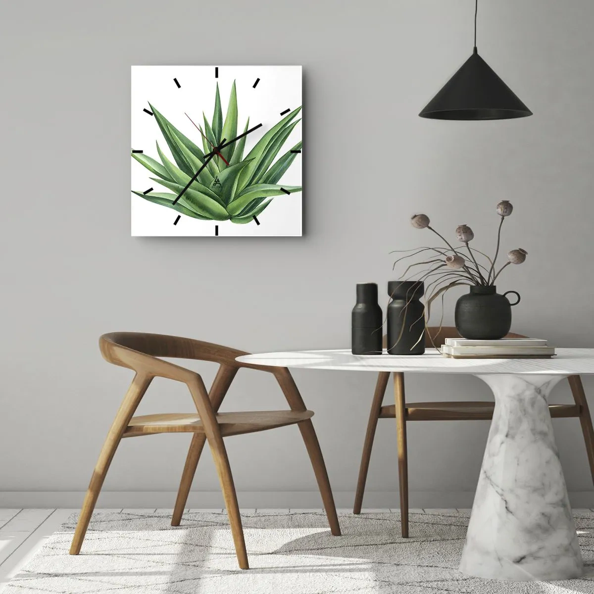 Wanduhr - Glasuhr - Grün – Kraft – Leben - 40x40 cm