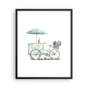 Poster in einem schwarzem Rahmen - Süße Erinnerung an den Sommer - 40x50 cm