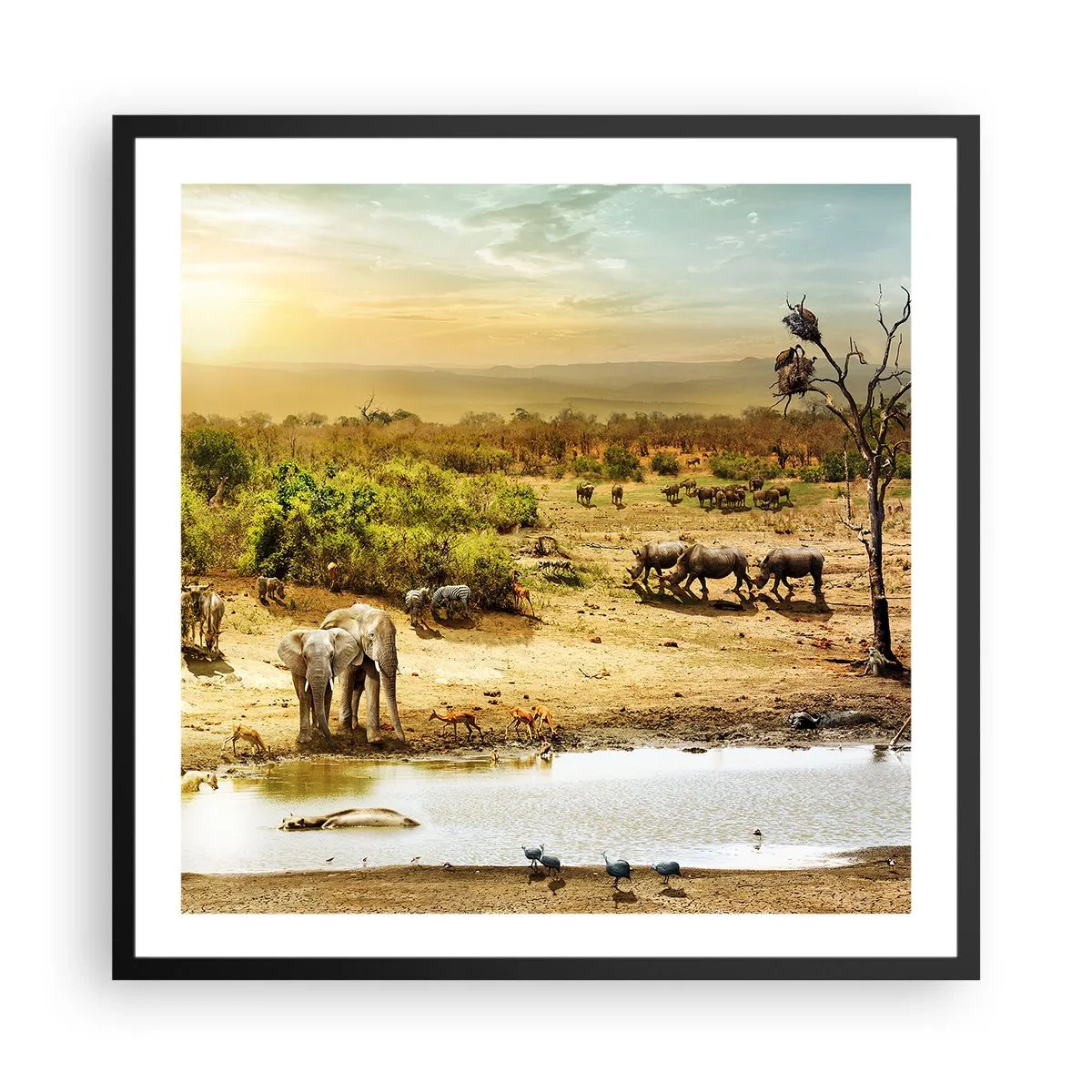 Poster in einem schwarzem Rahmen - Ein Fluss floss aus Eden ... - 60x60 cm