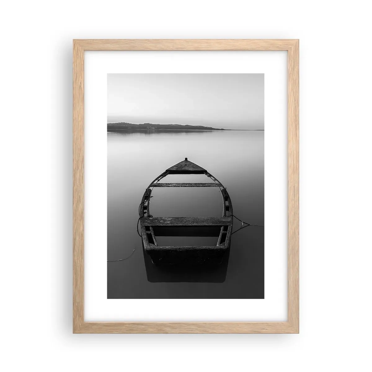 Poster in einem Rahmen aus heller Eiche - Sehnsucht und Melancholie - 30x40 cm