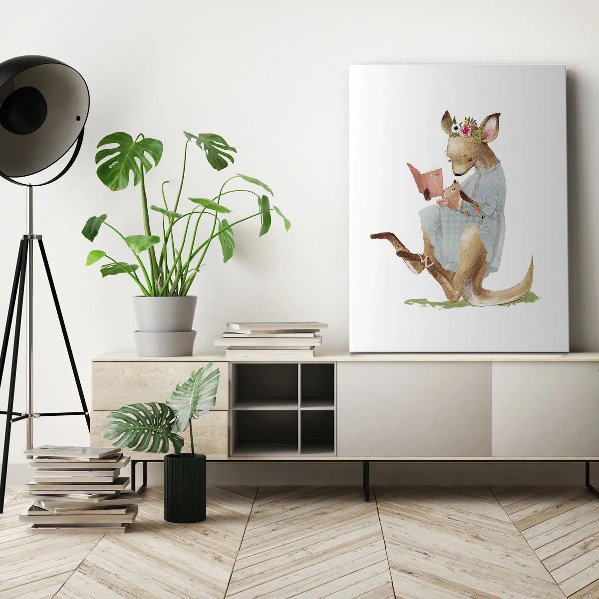 Bild auf Leinwand - Leinwandbild - Lies mir vor Mama - 45x80 cm