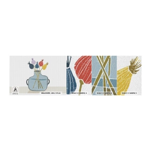 Fototapeten Muster Selbstklebend Deluxe Sticker - Es ist mucksmäuschenstill - Blumen, Vase, Minimalismus - 100x30 cm