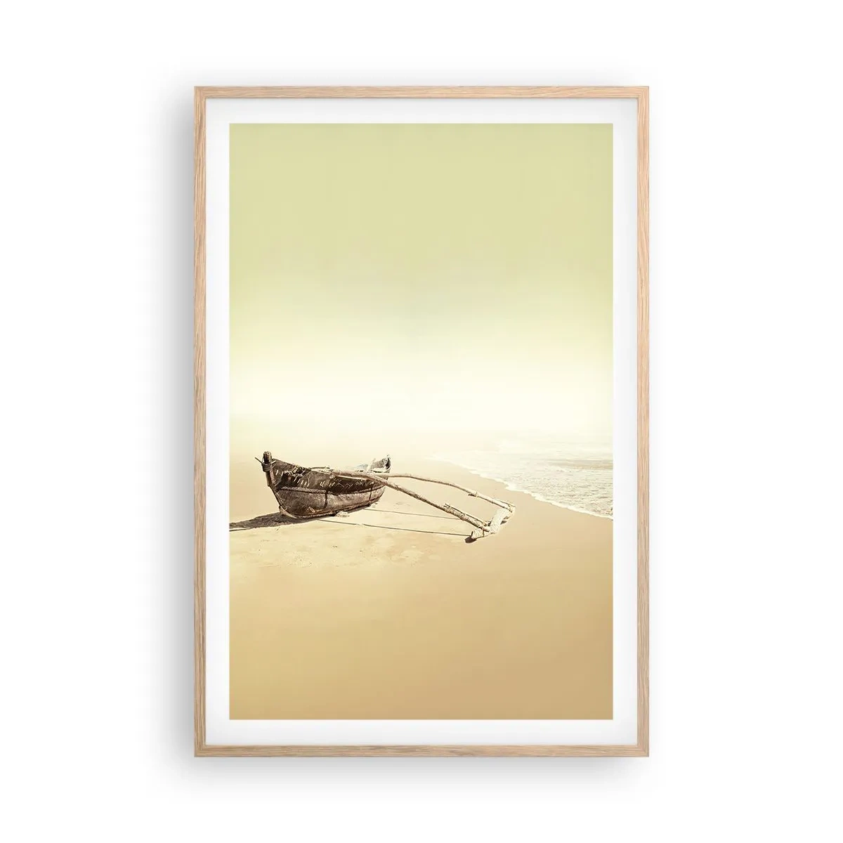 Poster in einem Rahmen aus heller Eiche - Erinnerung an die Südsee - 61x91 cm