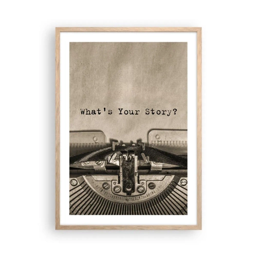 Poster in einem Rahmen aus heller Eiche - Erzähl es mir - 50x70 cm