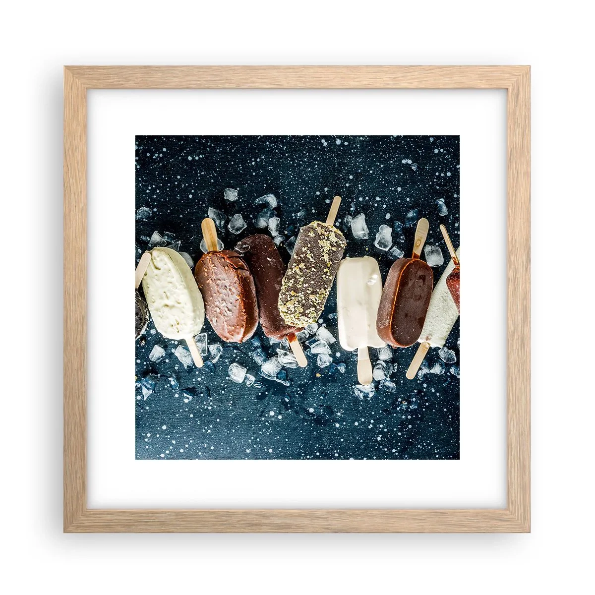 Poster in einem Rahmen aus heller Eiche - Geschmack des heißen Sommers - 30x30 cm