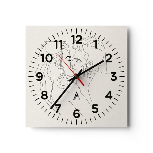 Wanduhr - Glasuhr - Verstrickt im Gefühl - 40x40 cm