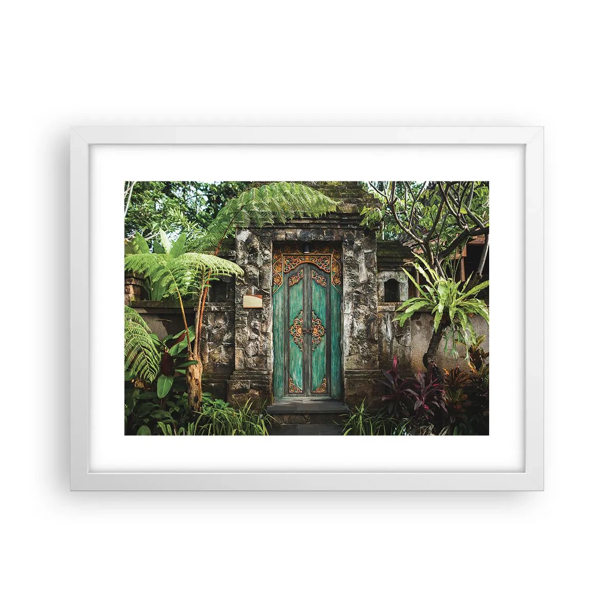 Poster in einem weißen Rahmen - Eine Tür zu einer exotischen Welt - 40x30 cm