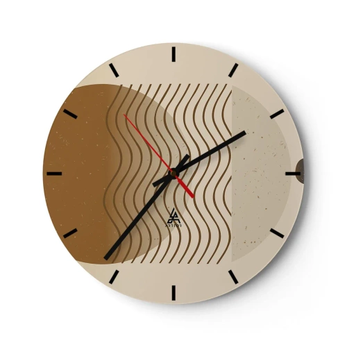 Wanduhr - Glasuhr - Zur Entstehung geometrischer Figuren - 40x40 cm