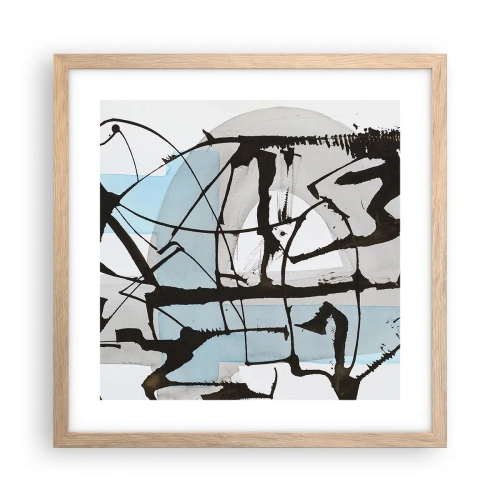 Poster in einem Rahmen aus heller Eiche - Trotzdem blau - 40x40 cm