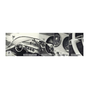Fototapeten Muster Premium Sand - Wetter für die Reichen - Vintage-Boot, Motorboot, Schwarz und weiß - 100x30 cm