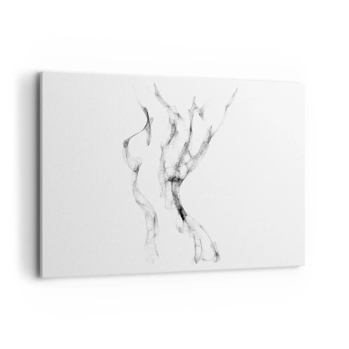 Bild auf Leinwand - Leinwandbild - Zarte, abstrakte Linien, die Rauchfahnen ähneln, auf hellem Hintergrund - 120x80cm - Schön und stark - Moderne Wanddekoration für Wohnzimmer und Schlafzimmer ARTTOR