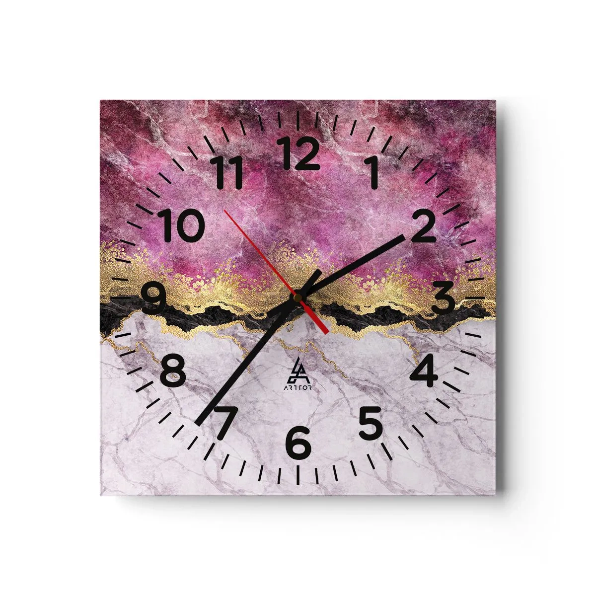 Wanduhr - Glasuhr - An der Grenze - 30x30 cm