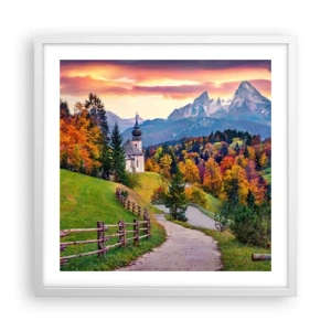 Poster in einem weißen Rahmen - Landschaftsartige Malerei - 50x50 cm