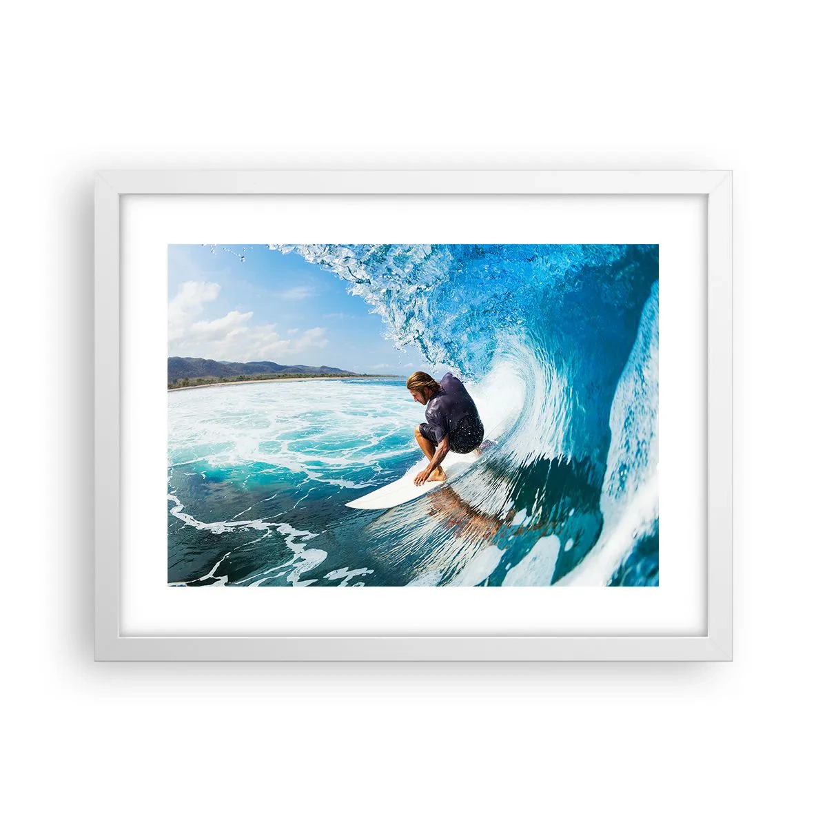 Poster in einem weißen Rahmen - Tanzen mit den Wellen - 40x30 cm