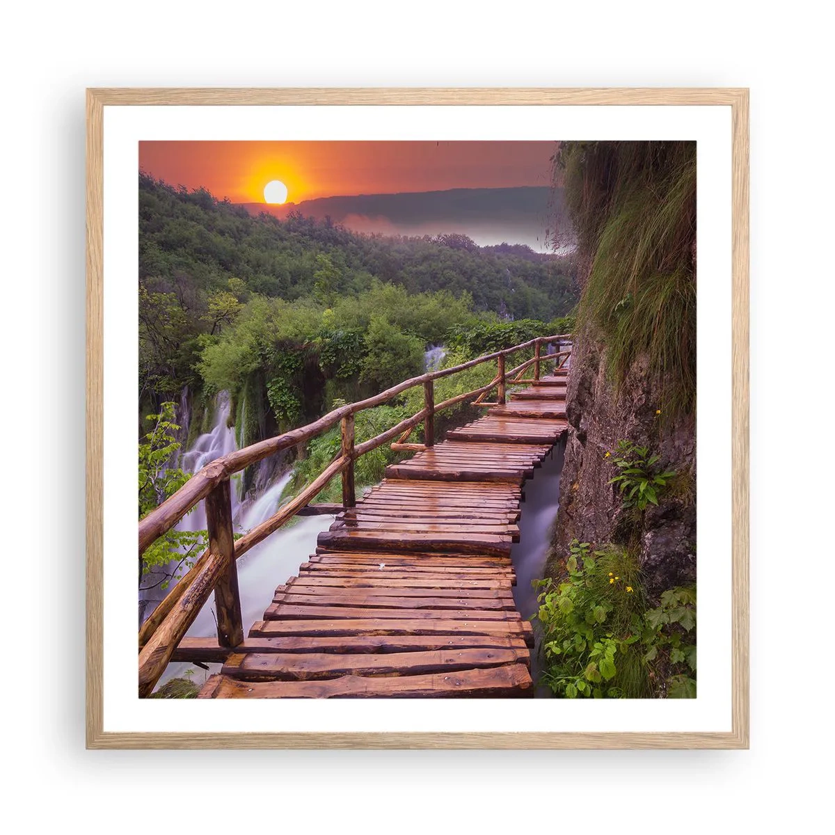 Poster in einem Rahmen aus heller Eiche - Schönheit jenseits des Glaubens - 60x60 cm