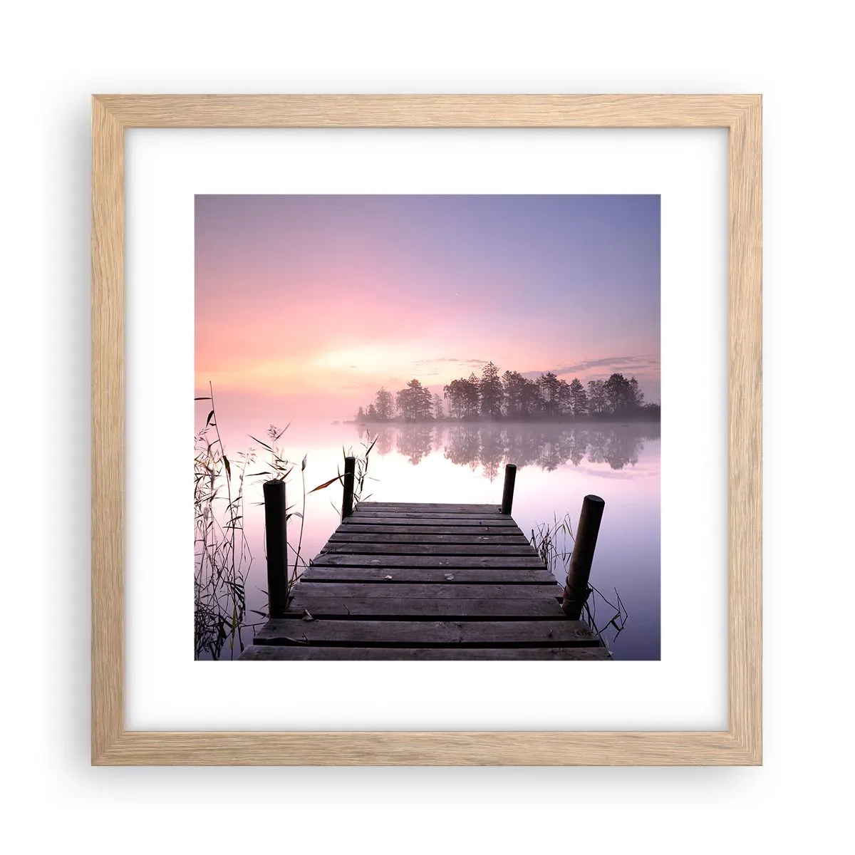 Poster in einem Rahmen aus heller Eiche - Aus dem lila Nebel ... - 30x30 cm