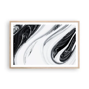 Poster in einem Rahmen aus heller Eiche - Kombination aus Gegensätzen - 91x61 cm