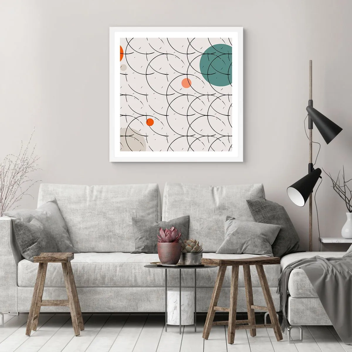 Poster in einem weißen Rahmen - Im Pop-Art-Geist - 30x30 cm