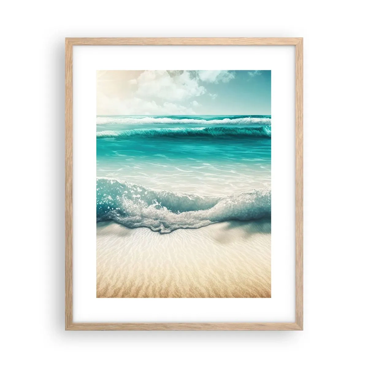 Poster in einem Rahmen aus heller Eiche - Frieden des Ozeans - 40x50 cm