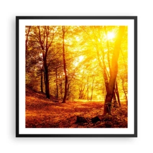 Poster in einem schwarzem Rahmen - Auf die goldene Lichtung - 60x60 cm