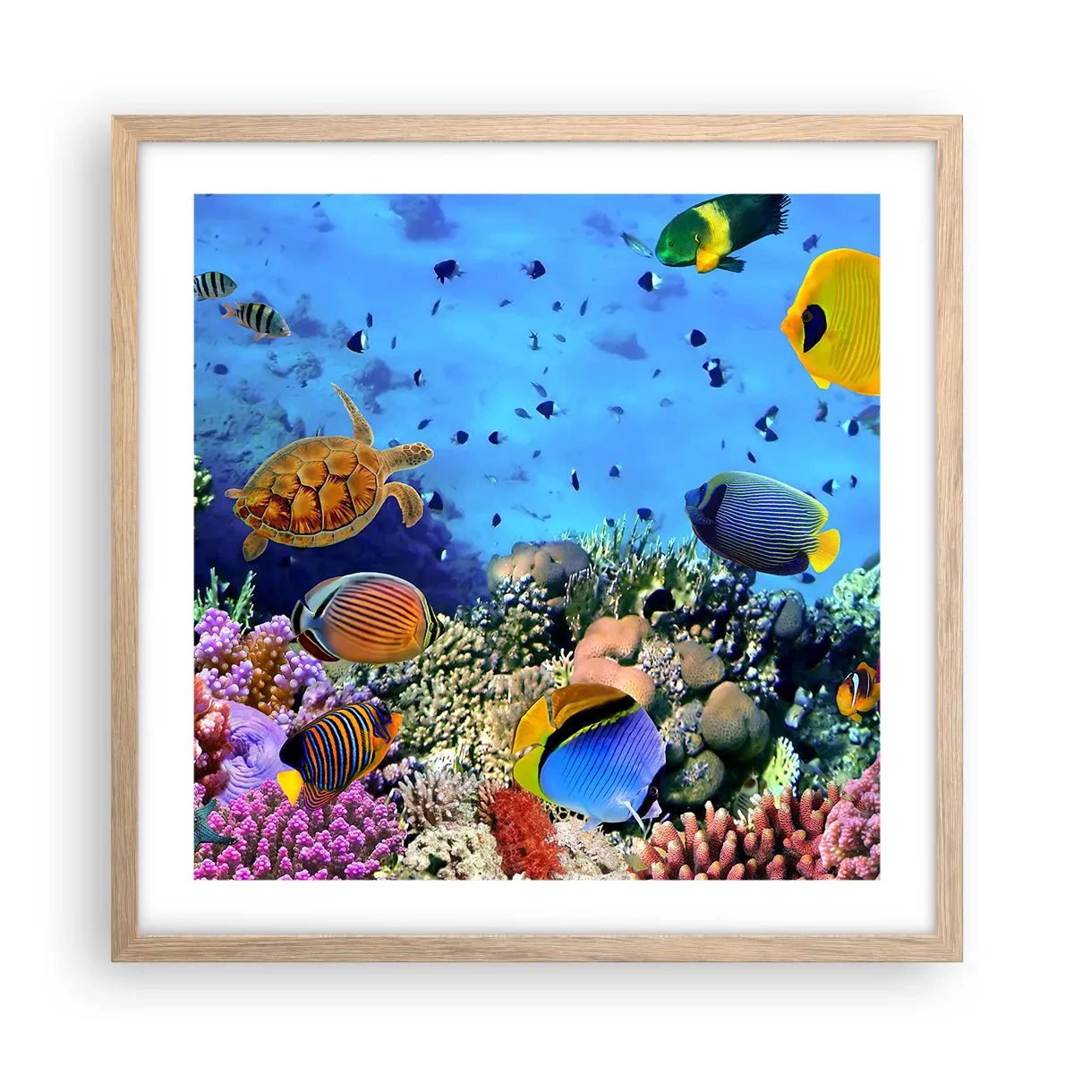 Poster in einem Rahmen aus heller Eiche - Und was wissen wir über das Leben ... - 50x50 cm