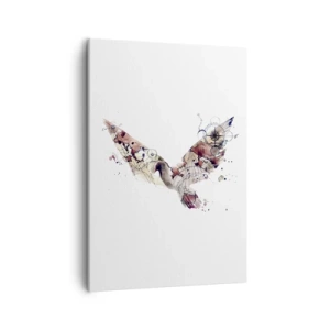 Bild auf Leinwand - Leinwandbild - Künstlerische Vogelsilhouette mit geometrischen Mustern - 50x70cm - Ein Overhead-Wanderer - Moderne Wanddekoration für Wohnzimmer und Schlafzimmer ARTTOR