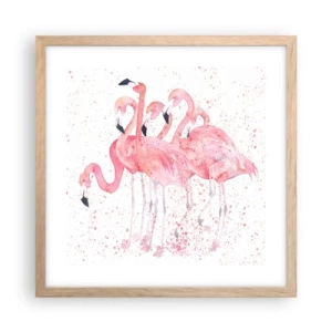 Poster in einem Rahmen aus heller Eiche - Rosa Ensemble - 40x40 cm