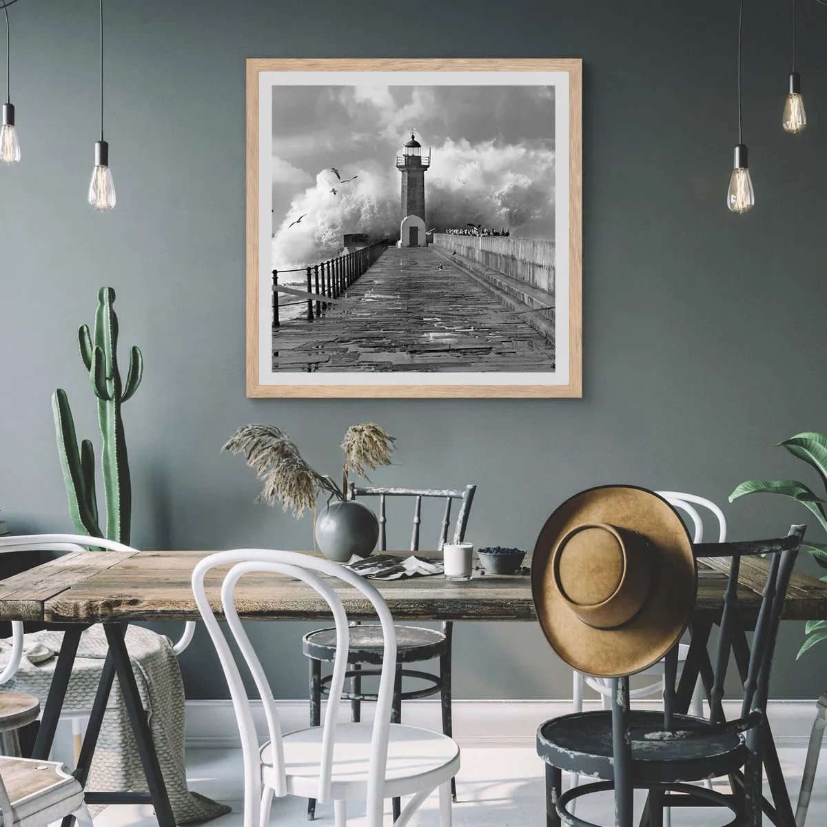 Poster in einem Rahmen aus heller Eiche - Furchtlos - 60x60 cm