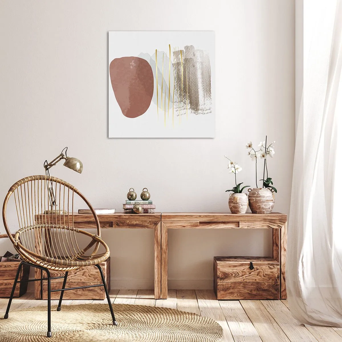 Bild auf Leinwand - Leinwandbild - Abstrakte Kolonnade - 60x60 cm