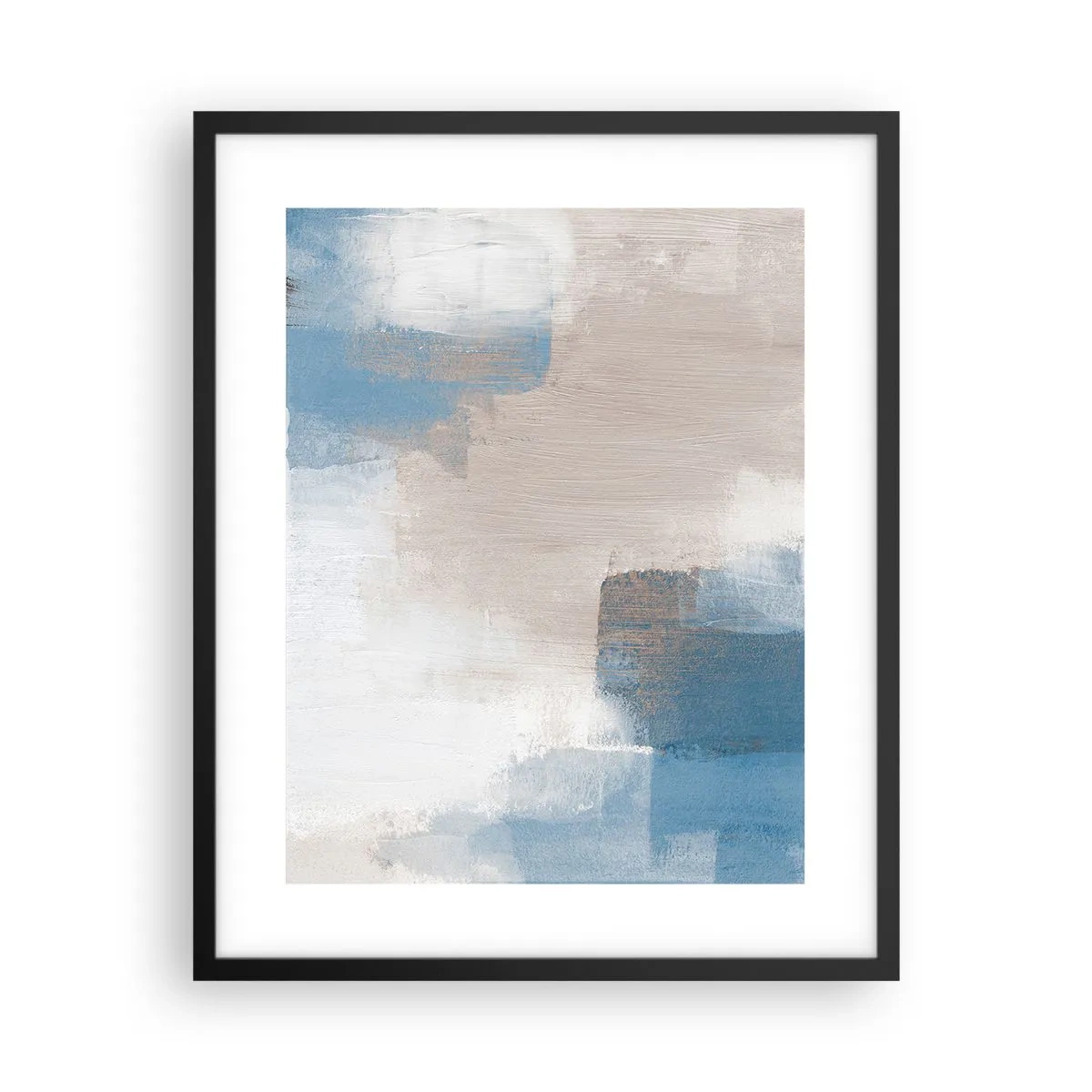 Poster in einem schwarzem Rahmen - Rosa Abstraktion hinter einem blauen Vorhang - 40x50 cm