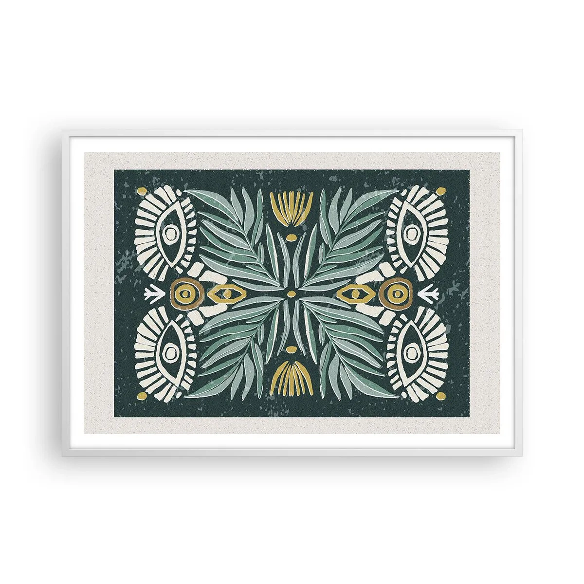 Poster in einem weißen Rahmen - Wie ein Volksausschnitt - 100x70 cm