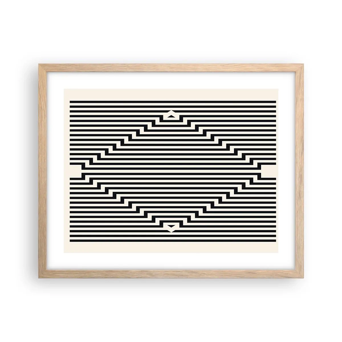 Poster in einem Rahmen aus heller Eiche - Geometrische Illusion - 50x40 cm
